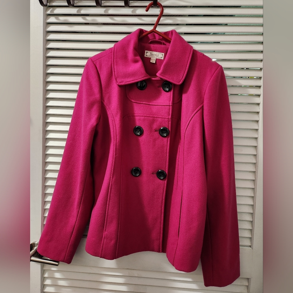 Decree Women's XL Fuchsia Pea Coat